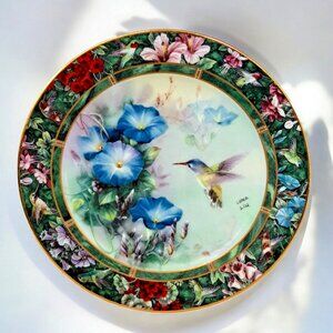 W L George Fine China "The Violet~ Crowned Hummingbird" Plate by Lena Liu 8"
